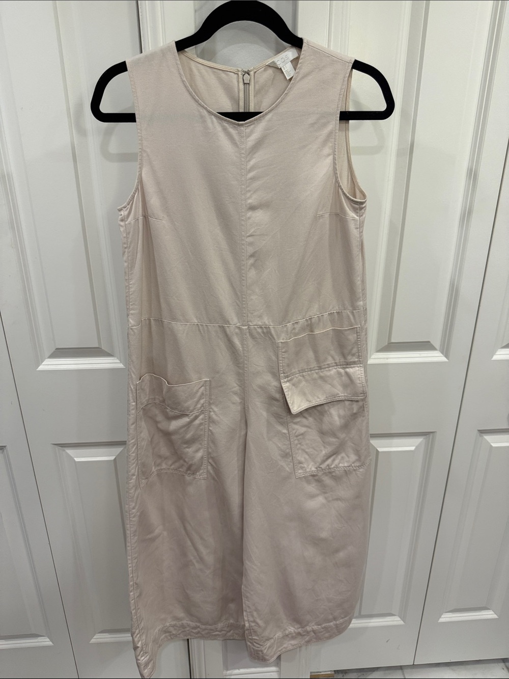 COS Cream Sleeveless Wide-Leg Romper